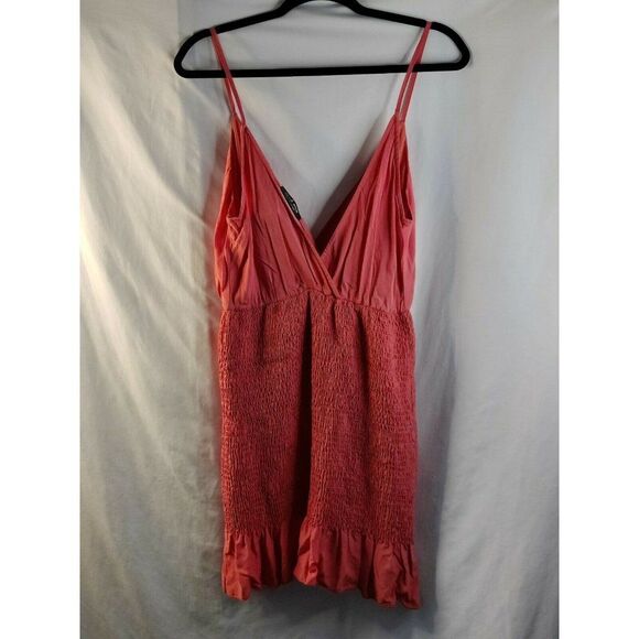 NWT Blue Blush Elastic Body Ruffle Hem Sleeveless Dress Pink Womens Size Large - Picture 6 of 12